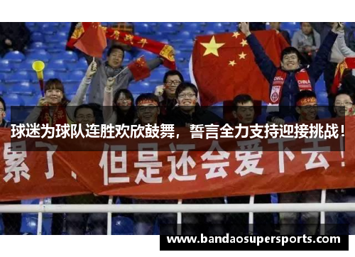 球迷为球队连胜欢欣鼓舞，誓言全力支持迎接挑战！